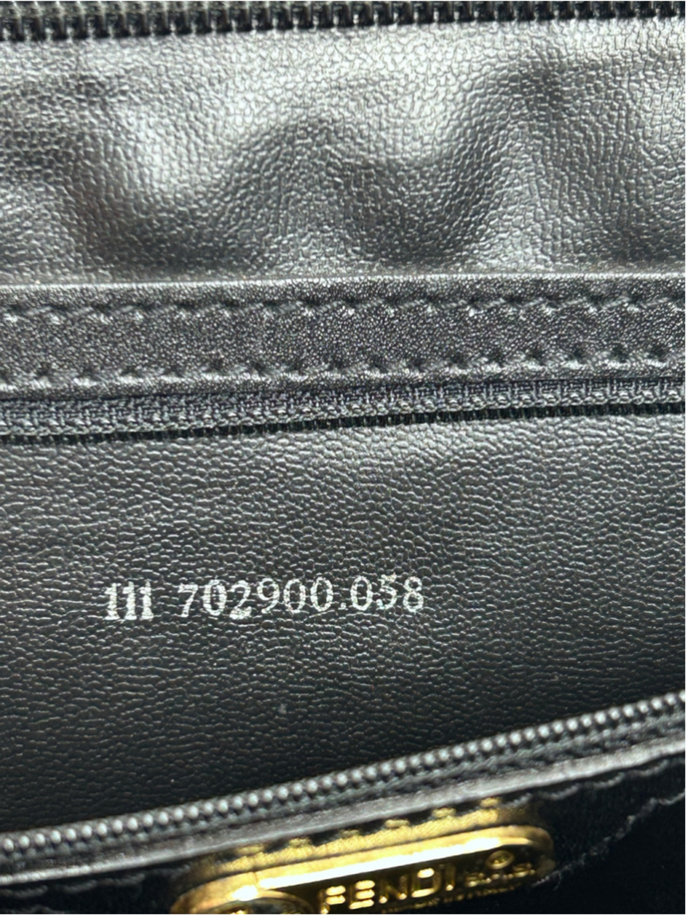 Fendi Black Zucca Monogram Canvas Leather Zip Shoulder Tote Bag - Picture 16 of 16